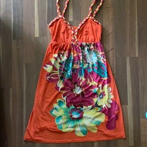 Colorful floral print dress